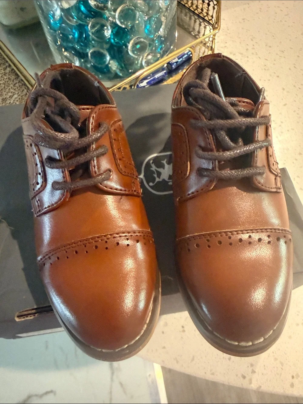 Stacy Adams Men's Cognac Brown Leather Derby Shoes